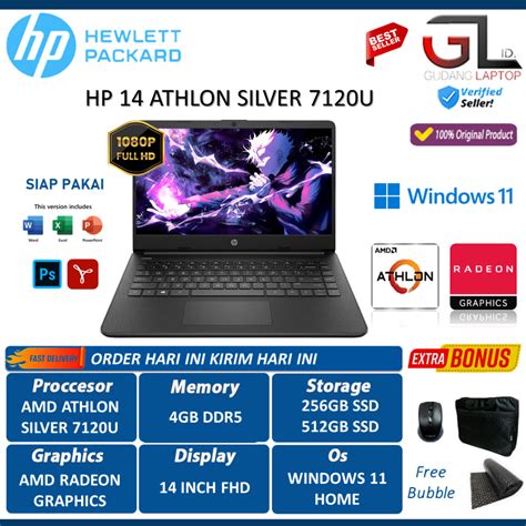 Jual Laptop Murah Hp Amd Athlon Silver U Gb Ddr Gb Fhd