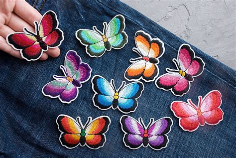 Butterfly Patch 73mm Kids Patch Embroidered Iron On Cloth Etsy