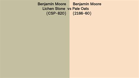 Benjamin Moore Lichen Stone Vs Pale Oats Side By Side Comparison