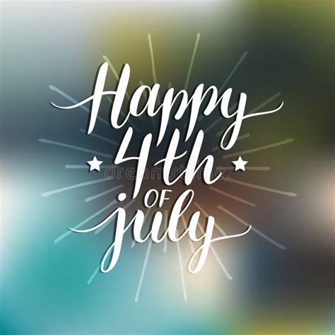 Vector Set Fourth Of July Hand Lettering Inscriptions For Greeting