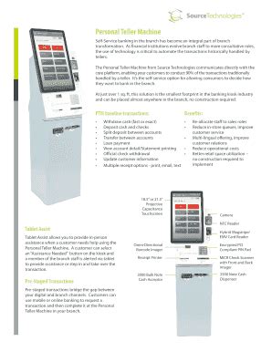 Fillable Online Personal Teller Machine Fax Email Print Pdffiller