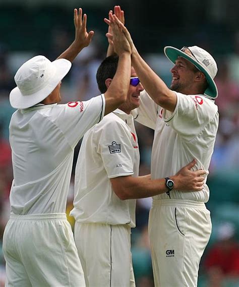 Ashley Giles And Steve Harmison Celebrate A Wicket Espncricinfo