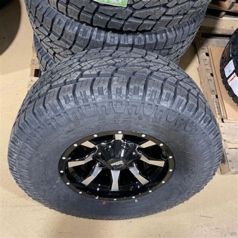 4 17x9 Moto Metal Mo970 Black Wheels Rims 35 At Tires 5x5 Jeep