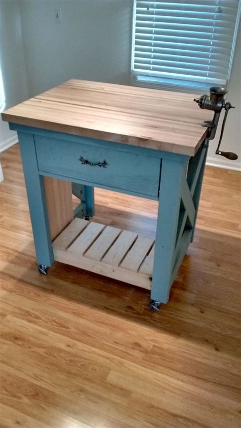 Rolling Kitchen Island With Butcher Block Top Juameno