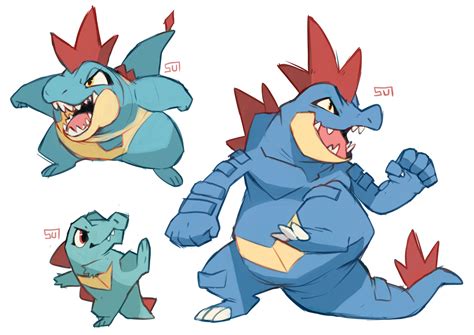 Totodile Feraligatr And Croconaw Pokemon Drawn By Sui Suizilla