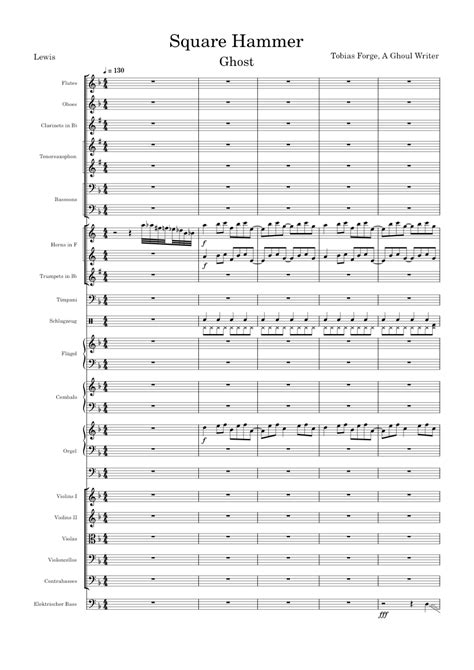 Square Hammer Ghost Orchestra Version Sheet Music For Piano