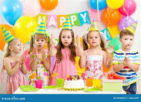 Kids Celebrating Birthday Party Stock Photos - Image: 34560673