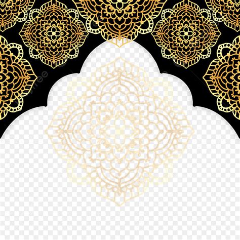 Luxury Mandala Gold PNG Transparent Luxury Gold Islamic Border Mandala