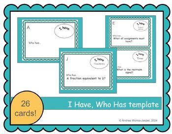 I Have Who Has Template By Andrea Wonka Jasper Tpt