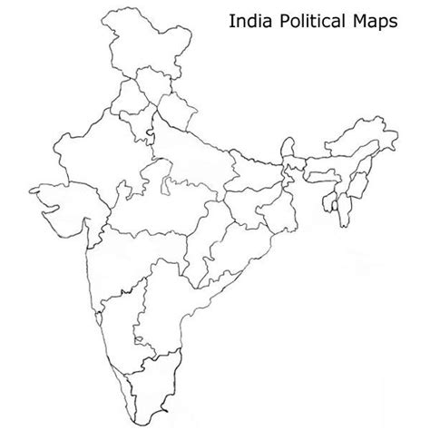 political map  india outline  printable  templates