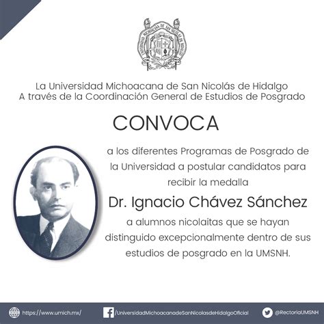 Convocatoria Medalla Dr Ignacio Chávez Sánchez