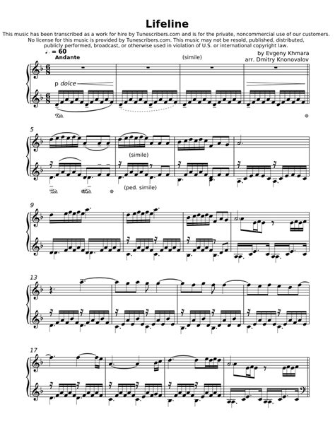 Lifeline By Evgeny Khmara Sheet Music For Piano Solo