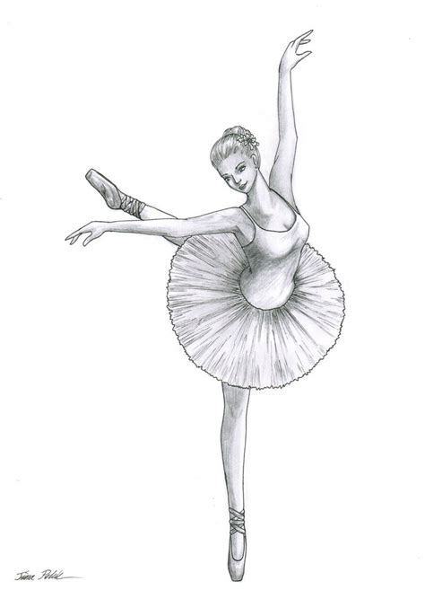 Dibujo De Bailarina De Ballet Dibujada Bailarina Carbón Vegetal Lápiz Y En Color Dibujado