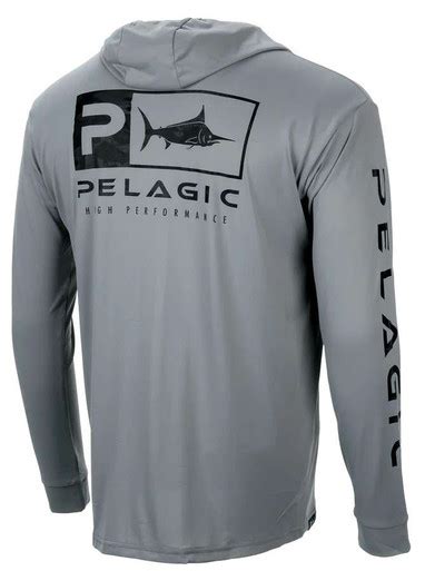 Pelagic Aquatek Icon Hoody Fish Camo Grey Tackledirect