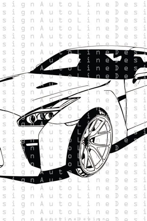 Nissan GTR R35 Nismo Svg Pdf Dxf Eps Png Illustration Vector Etsy