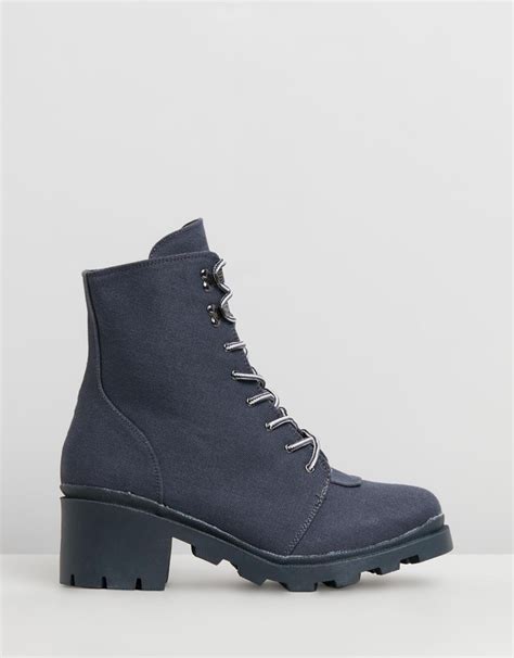 Canvas Hiking Boots Grey By Missguided Shoesales