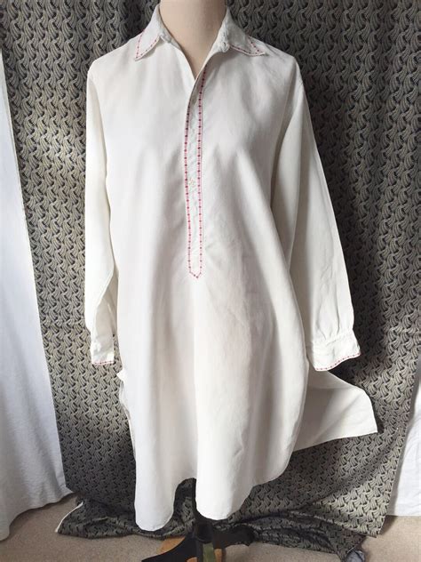 Vintage French Linen Dress Long Linen Shirt Chemise Artist Smock Or Linen Coverall Antique