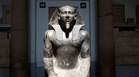 The story of a monument..a statue of King Khafre in the Egyptian Museum ...