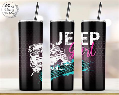 Jeep Girl Tumbler 20oz Skinny Tumbler Sublimation Designs Etsy