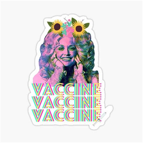 "Dolly Parton vaccine" Sticker for Sale by Nicfearn86 | Redbubble