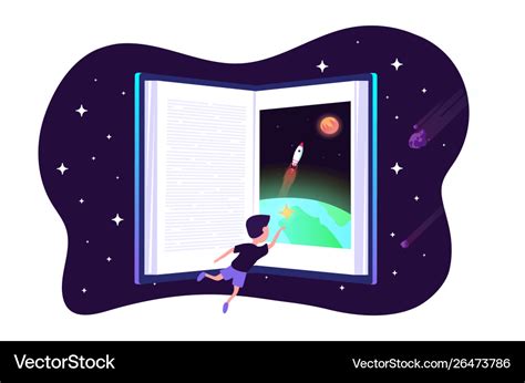 Dream with book child dreams concept kids Vector Image