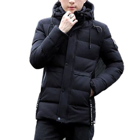 Homme Parka à Capuche Hiver Parka en Polaire Chaud Casual Outdoor Coupe