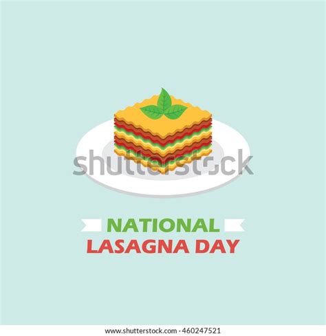 National Lasagna Day Vector Illustration Flat Stock Vector Royalty