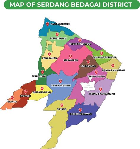 Map of Serdang Bedagai Regency 20608827 Vector Art at Vecteezy