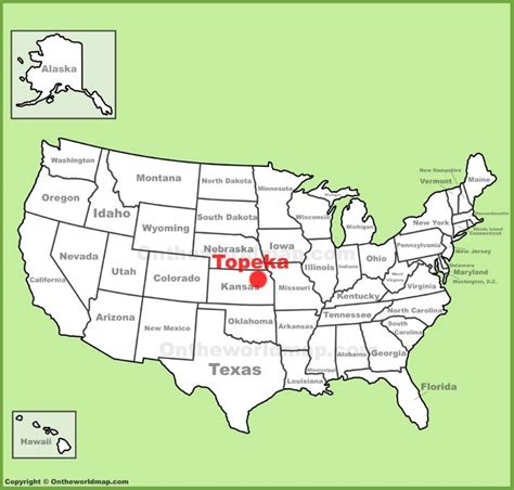 Topeka location on the U.S. Map - Ontheworldmap.com