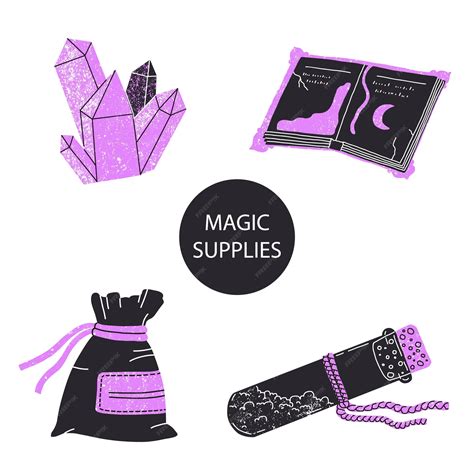 Premium Vector | Magic supplies set