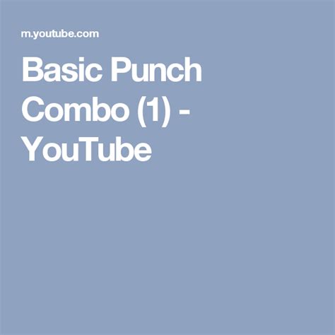 Basic Punch Combo 1 Youtube Punch Needle Punch Needle