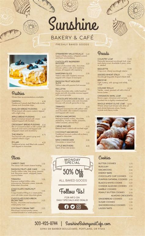 Bakery Pastry Menu Design Template by MustHaveMenus