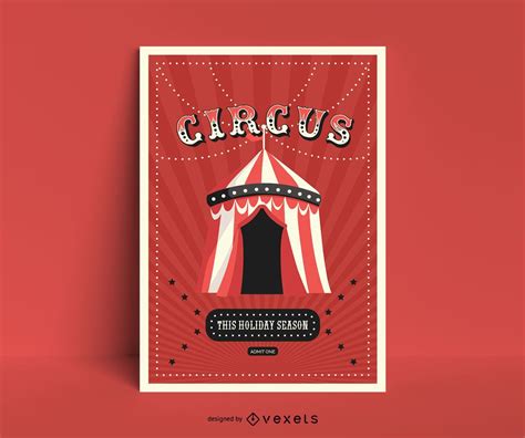 Circus Tent Poster Design Vector Download