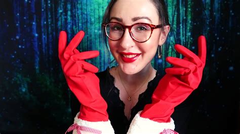 Asmr Glove Girl Cleans You Soft Spoken Rp With Red Rubber Gloves And