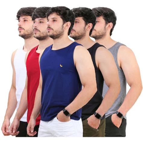 Kit 5 Camiseta Regata Masculina Básica Camisa Blusa em Promoção