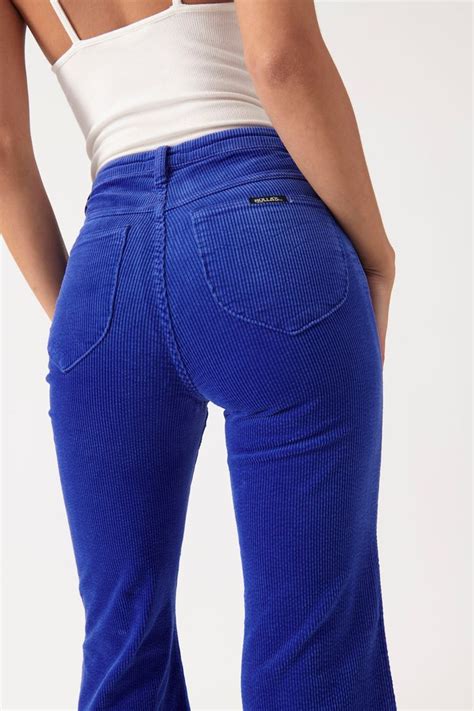 Color Electric Blue The Eastcoast Flare Is A High Rise Flare Leg Jean