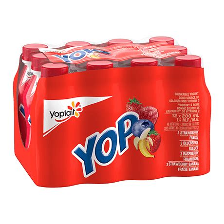 Yop Yogurt Strawberry Raspberry Blueberry Strawberry-Banana - Yoplait ...