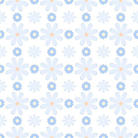 Seamless vector illustration. Blue daisies on white background ...