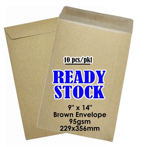 X Pcs Brown Envelope Gsm Sampul Surat Coklat X Inch