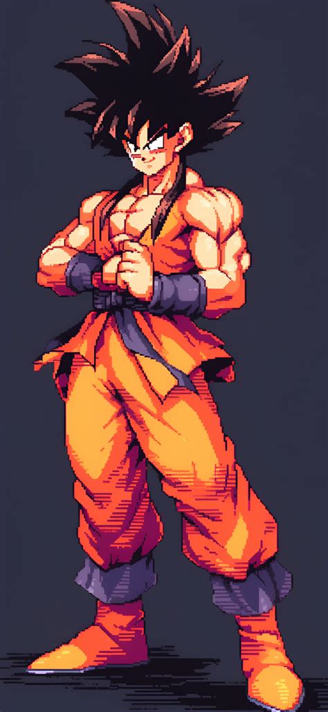 Dragon Ball Z Fearless Goku Pixel Art Wallpapers Wallpapers Hd