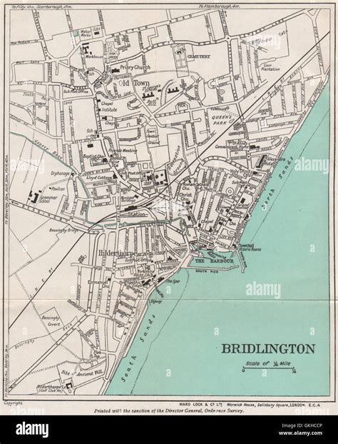 bridlington vintage towncity plan yorkshire ward lock  vintage map stock photo alamy