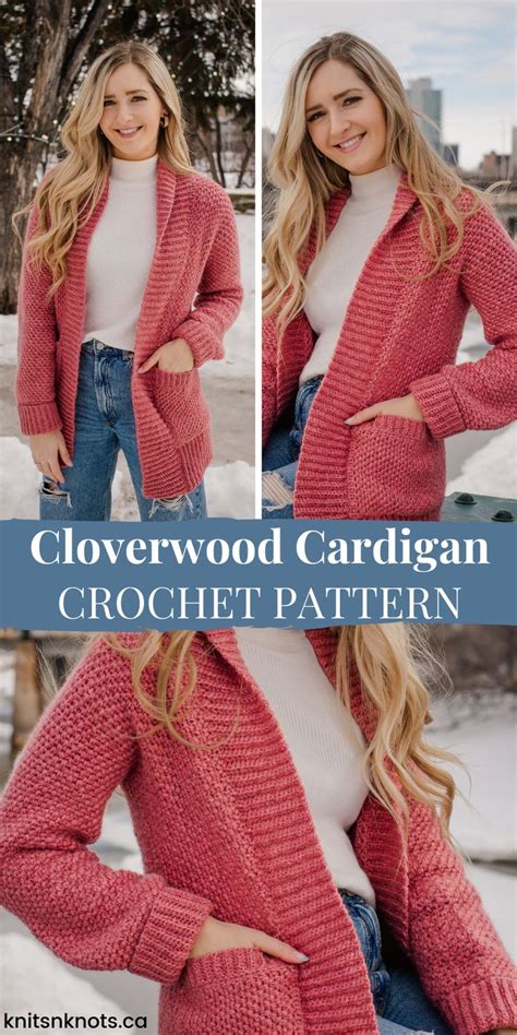 Cloverwood Cardigan Crochet Pattern For Relaxed Linen Stitch Cardigan