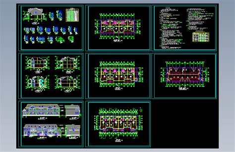 多层别墅建筑施工图纸autocad 2000模型图纸下载 懒石网