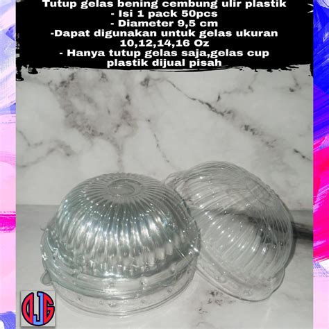 Jual Tutup Gelas Bening Cembung Isi 50pcs 10 Oz 12 Oz 14 Oz 16 Oz