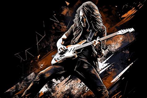 Ilustraci N Del Arte Digital Del Guitarrista De Rock Ai Foto Premium