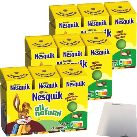 Nesquick Ready to Drink Kakao Trinkpäckchen 3er Pack 9x180ml Päckche