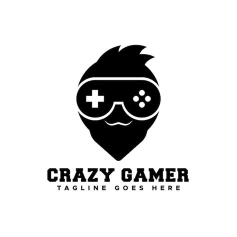 Premium Vector | Modern professional crazy gamer logo design template