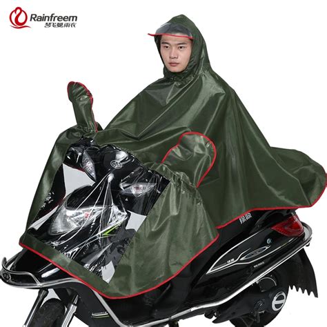 Rainfreem Men Women Impermeable Motorcycle Raincoat Thick Double Layer