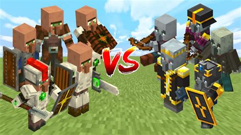 Villager Vs Pillager In Minecraft Mob Battle Youtube