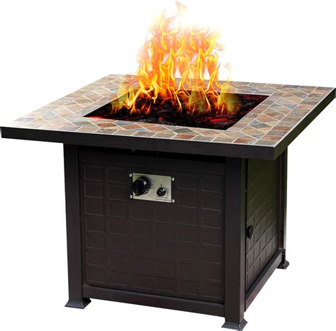 Lokatse Home 34 Propane Gas Fire Pit Table Outdoor With Cover 50 000 Btu Auto